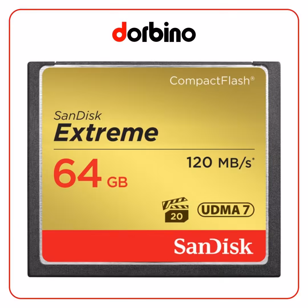 کارت حافظه سن دیسک SanDisk 64 GB Extreme CompactFlash Memory Card - فروشگاه دوربین دوربینو