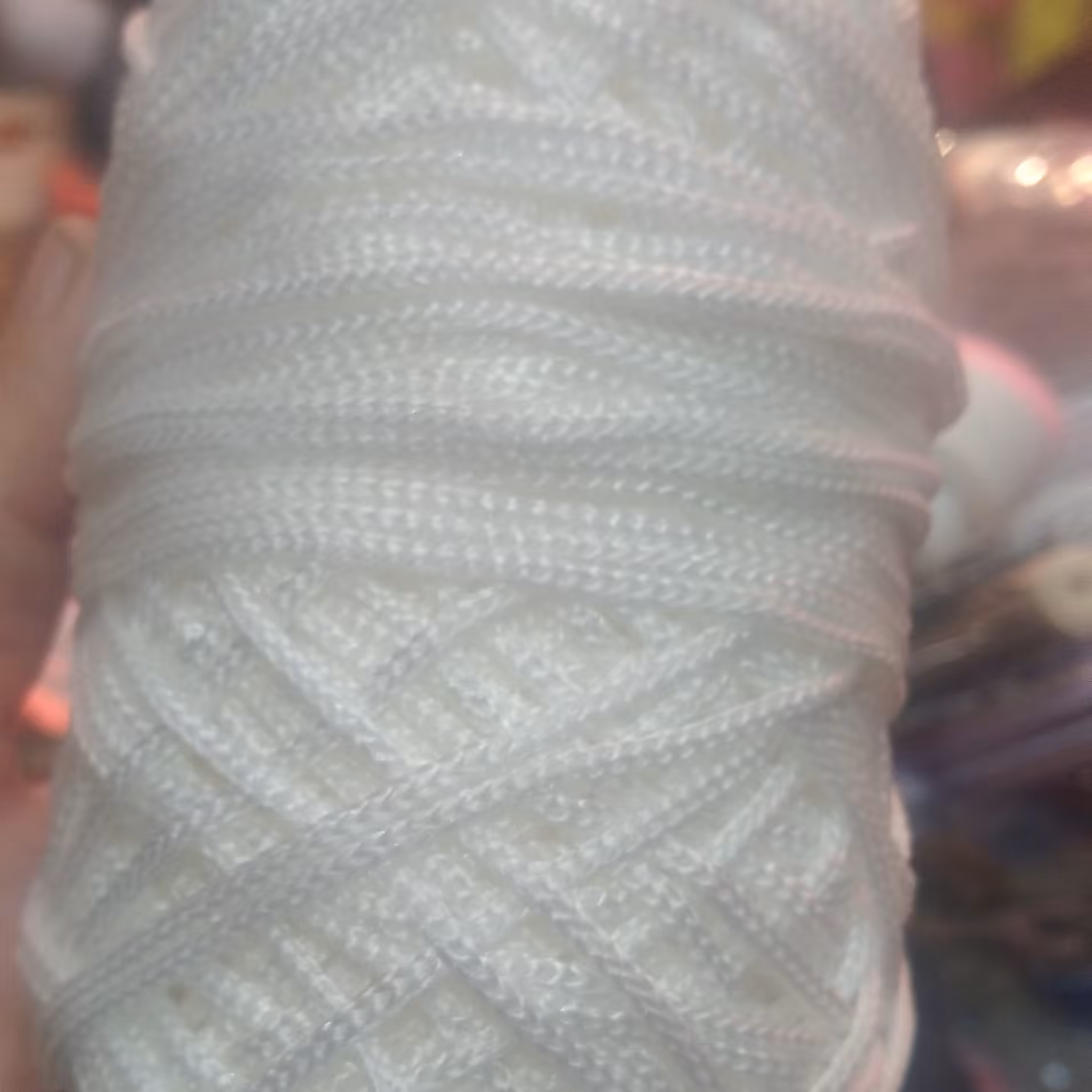 قیطان مکرومه سه سوزنه سفید 170 گرم