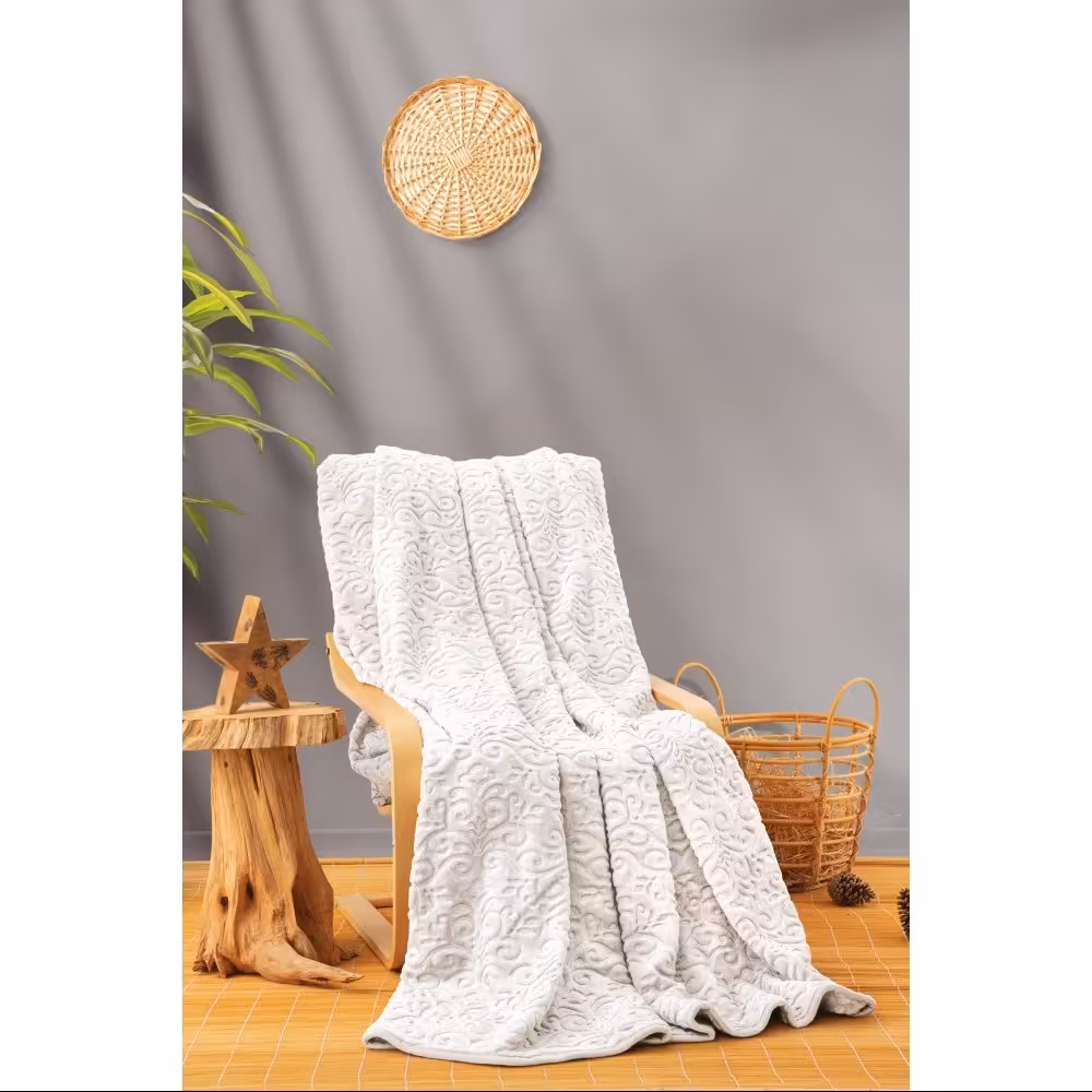 پتو برجسته کاتن باکس مدل Emboss Krem دو نفره سایز 220در240 سانتی