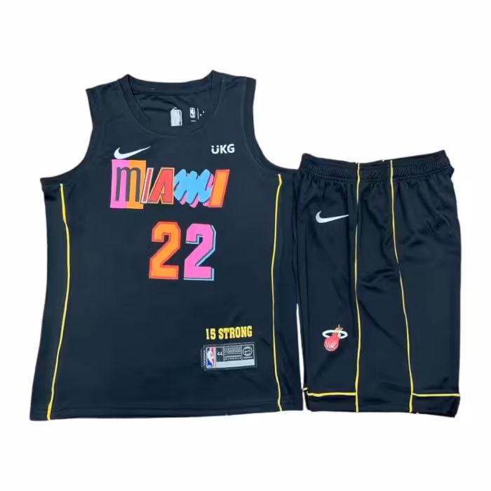 پیراهن شورت بسکتبالی میامی هیت مشکی 2023 شماره 22