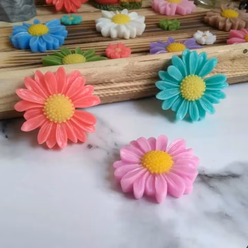 شمع گل مارگاریت یا بابونه بسته 3 عددی 