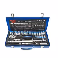 جعبه بکس اچار کامل 24 پارچه BOSS تکنولوژی آلمان درایو یک دوم مدل باس VIP هندلی دار فشار قوی CVR