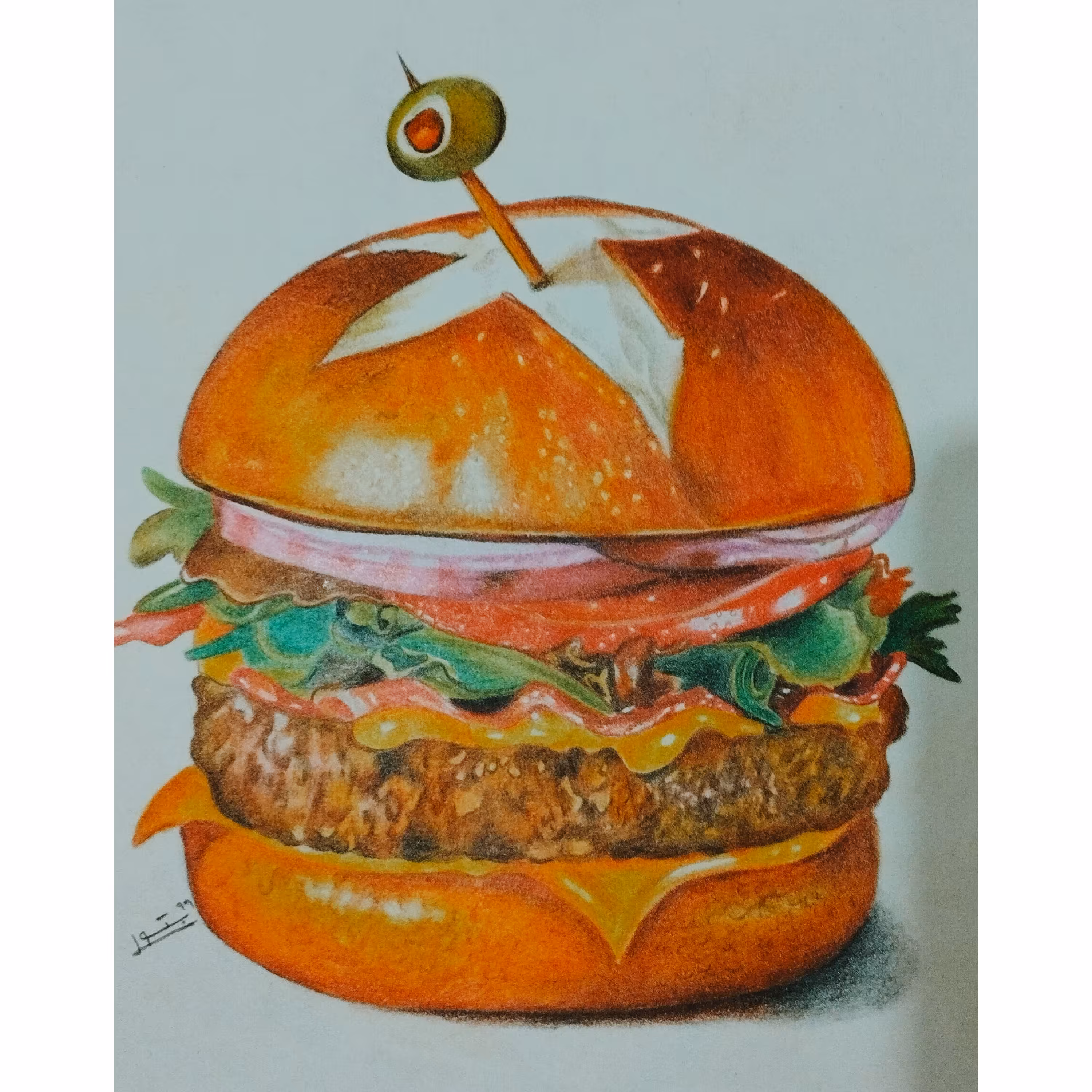 نقاشی هایپررئال ساندویچ