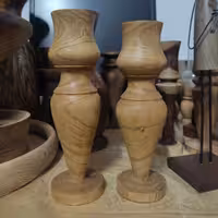 شمعدان چوبی دستساز ، مناسب برای شمع پهن