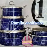 سرویس هشت پارچه گرانیتی طرح سنگ رامیلا  مدل آبی  تولیدی قابلمه گرانیتی