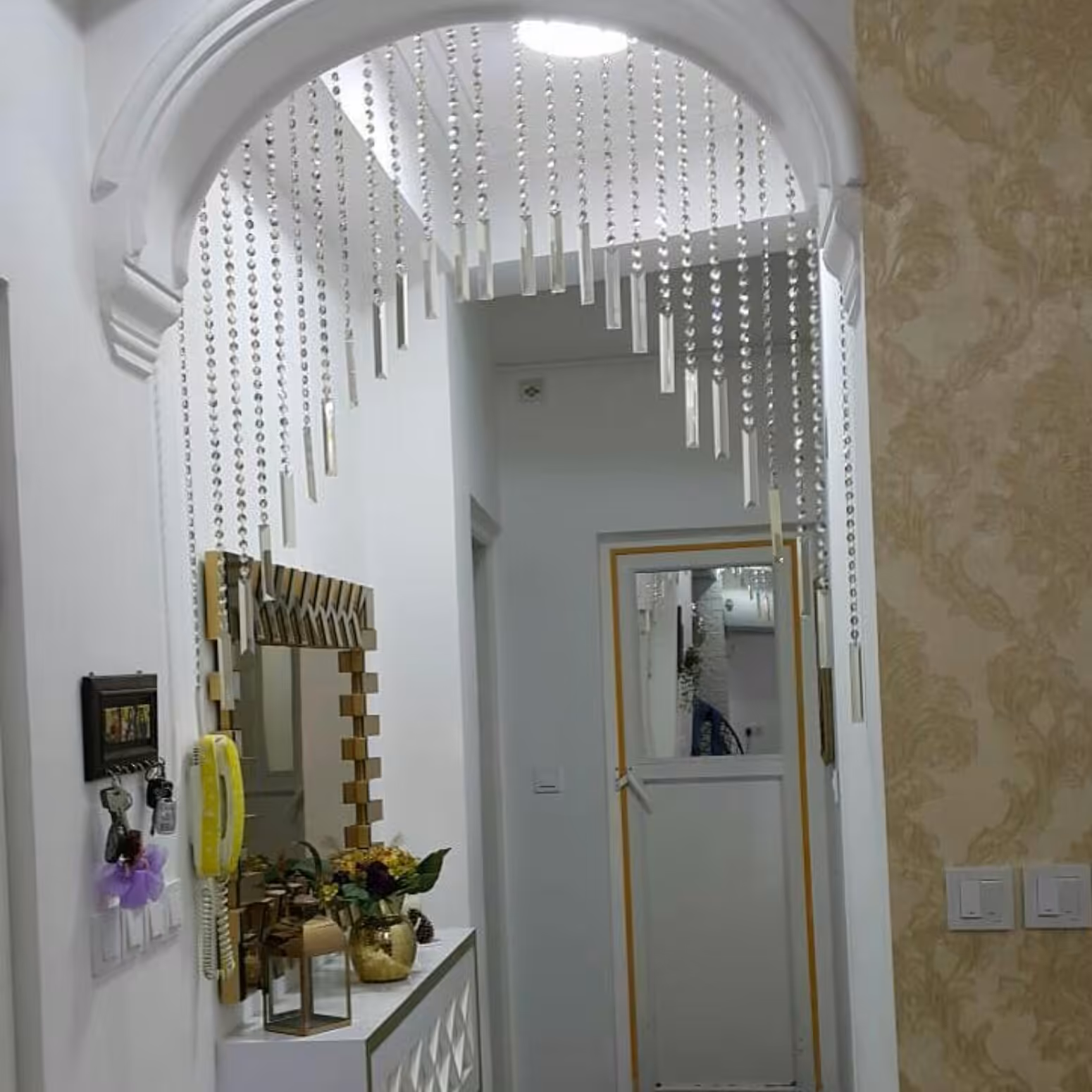 پرده کریستال مدل هلالی کاردی