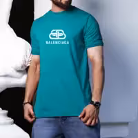 تیشرت مردانه رنگ آبی برند Balenciaga آستین کش