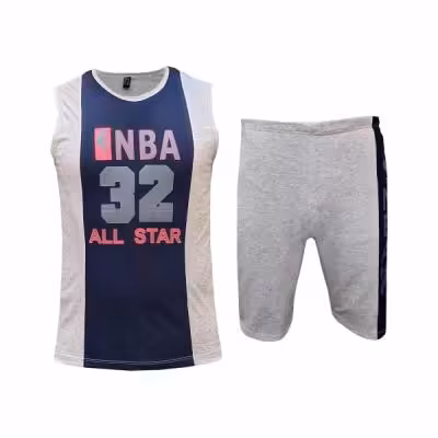 ست تاپ و شلوارک مردانه مدل NBA-32 کد 1031 رنگ سرمه ای