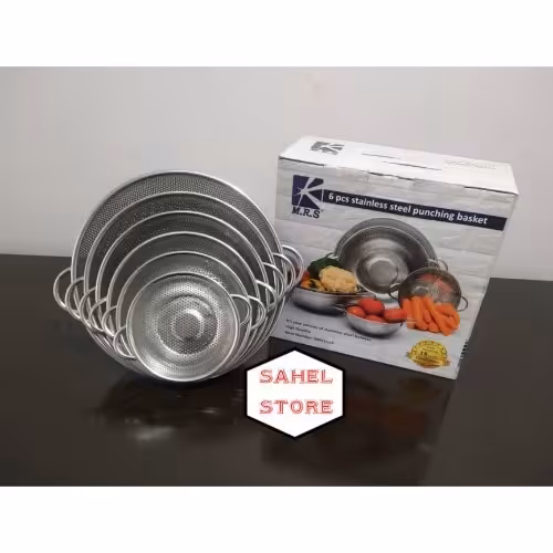 سرویس آبکش استیل 6 پارچه ، دسته دار