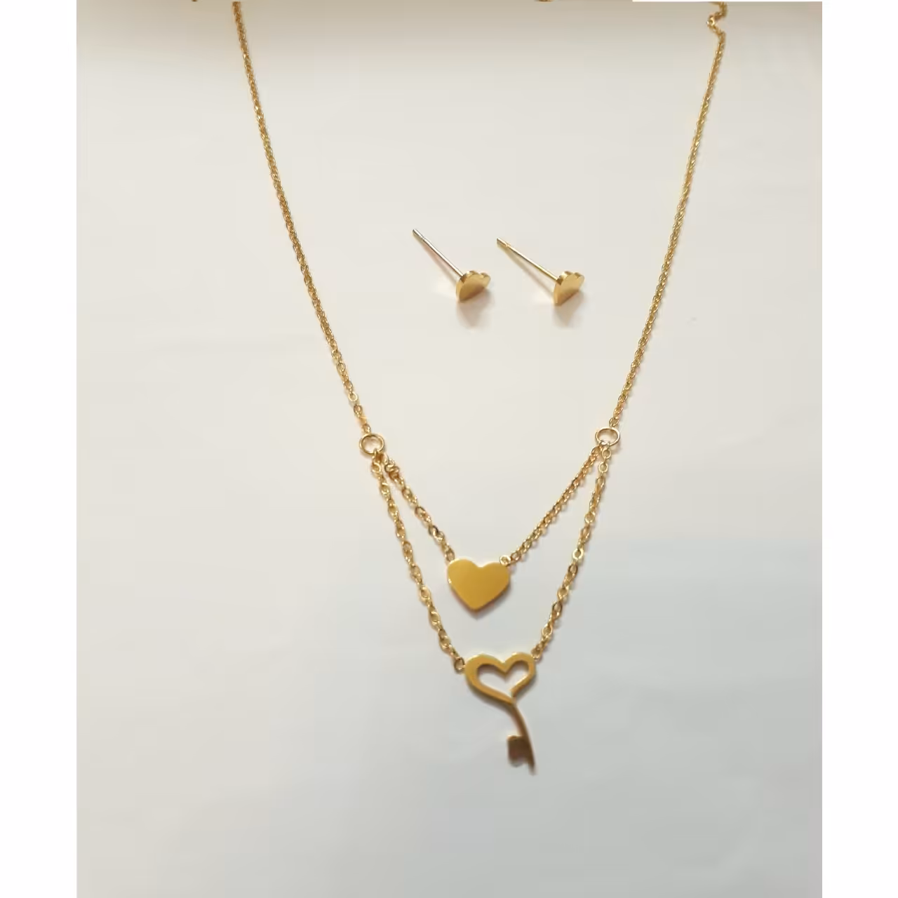 گردنبند و گوشواره طرح قلب کد9669