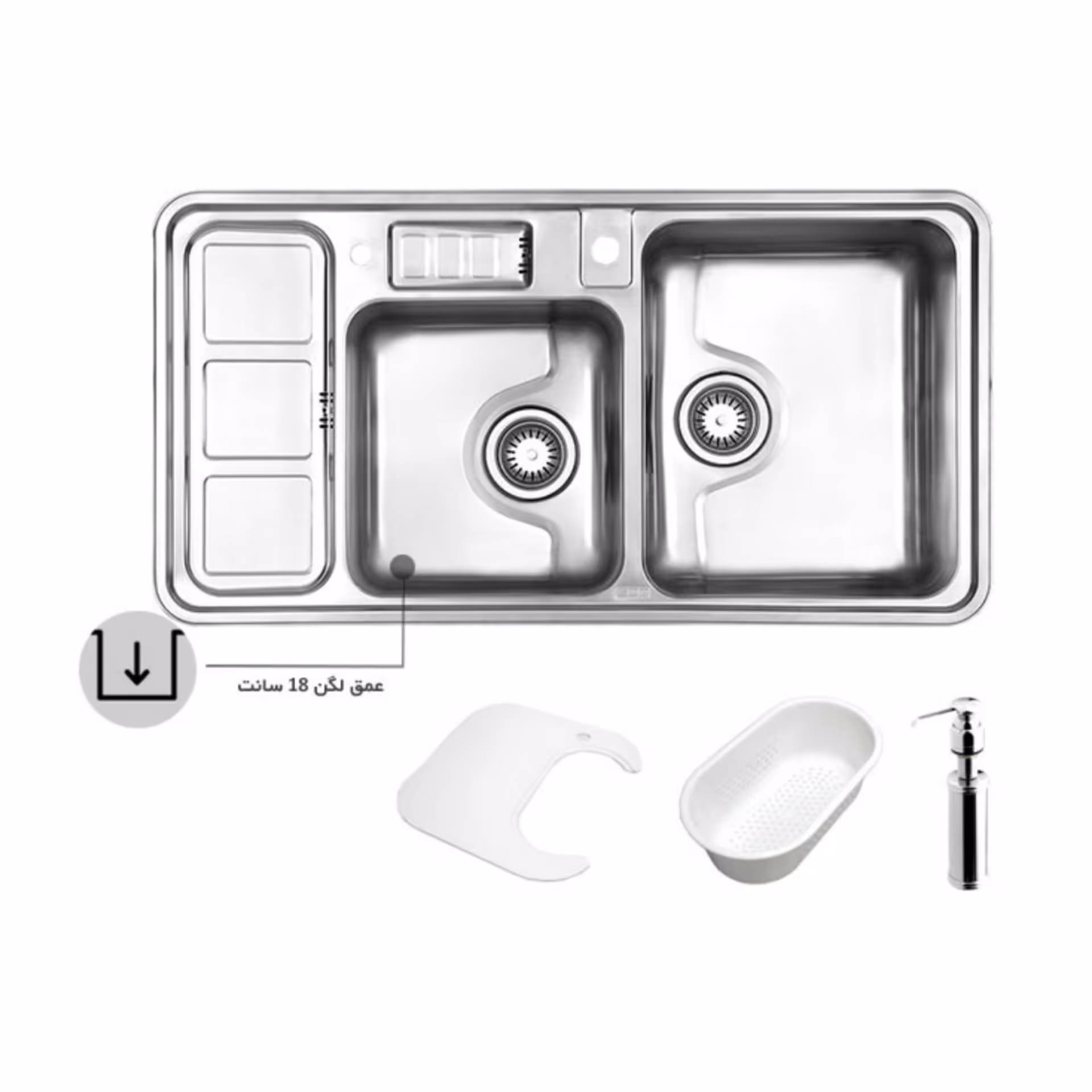 سینک استیل البرز 813 توکار
