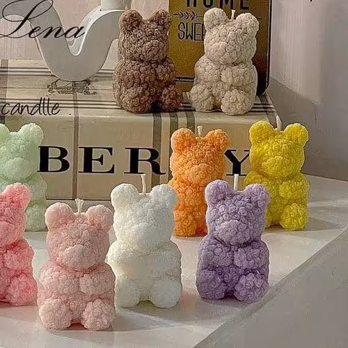 شمع خرس تدی گل رز ارتفاع 8 سانتی مناسب هدیه ولنتاین