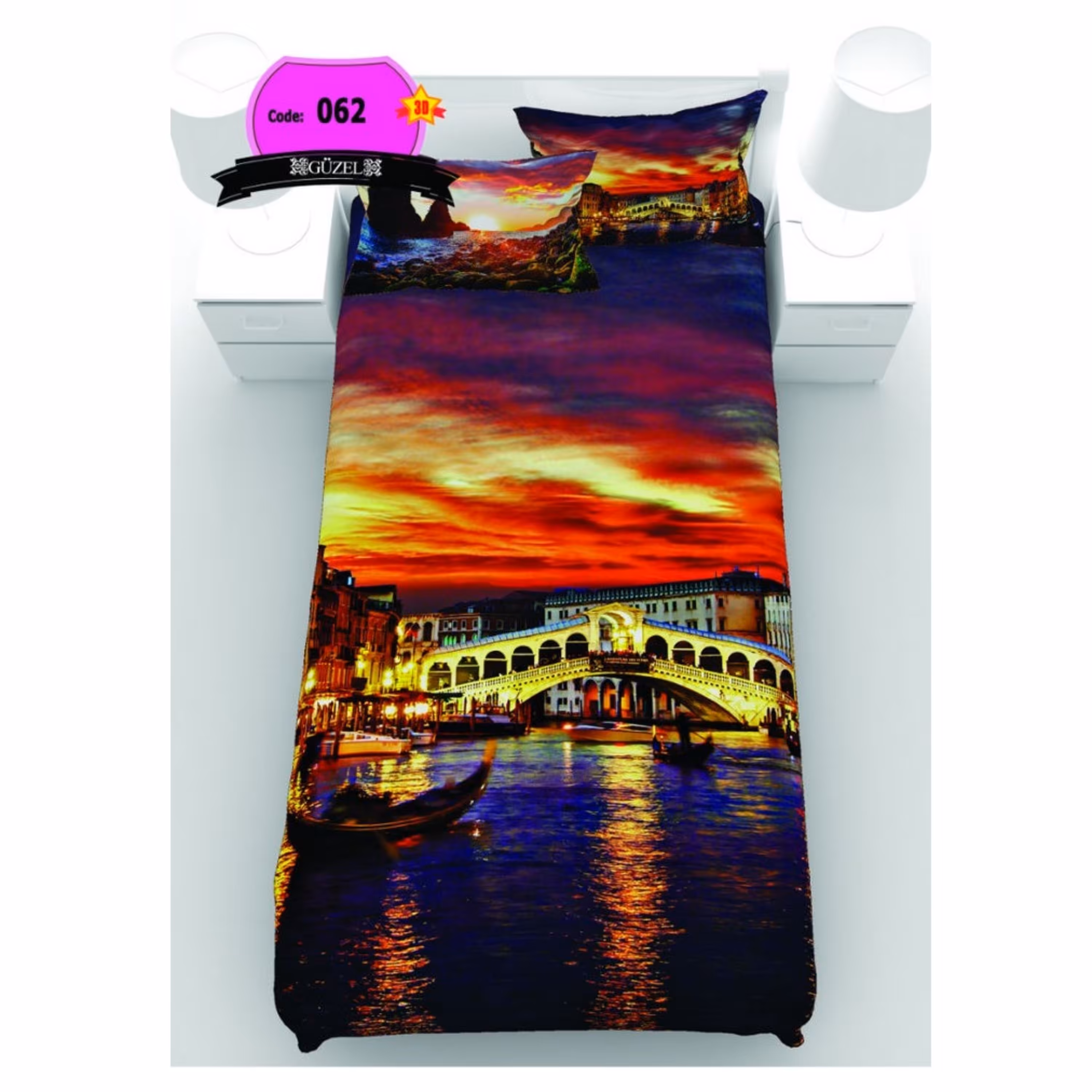 روتختی تک نفره سه بعدی برند گوزل -5 تکه -کد62