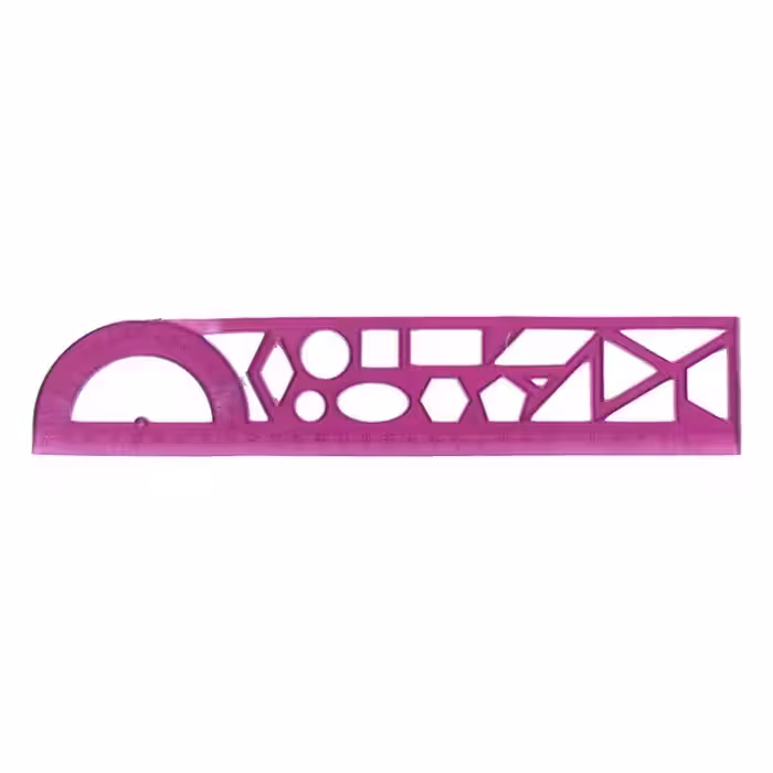 خط کش ژله ای شابلون دار فرمی نو رنگ بنفش طول 30cm