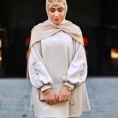 مانتو شلوار زنانه کرپ مدل دلانا