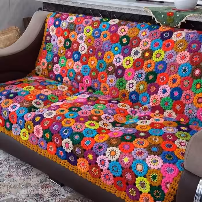 رومبلی یا شال مبل بافته شده با کاموای درجه یک قابلیت شستشو با ماشین لباسشویی 