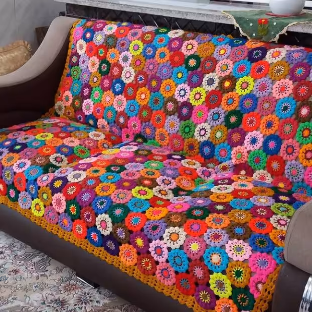 رومبلی یا شال مبل بافته شده با کاموای درجه یک قابلیت شستشو با ماشین لباسشویی 