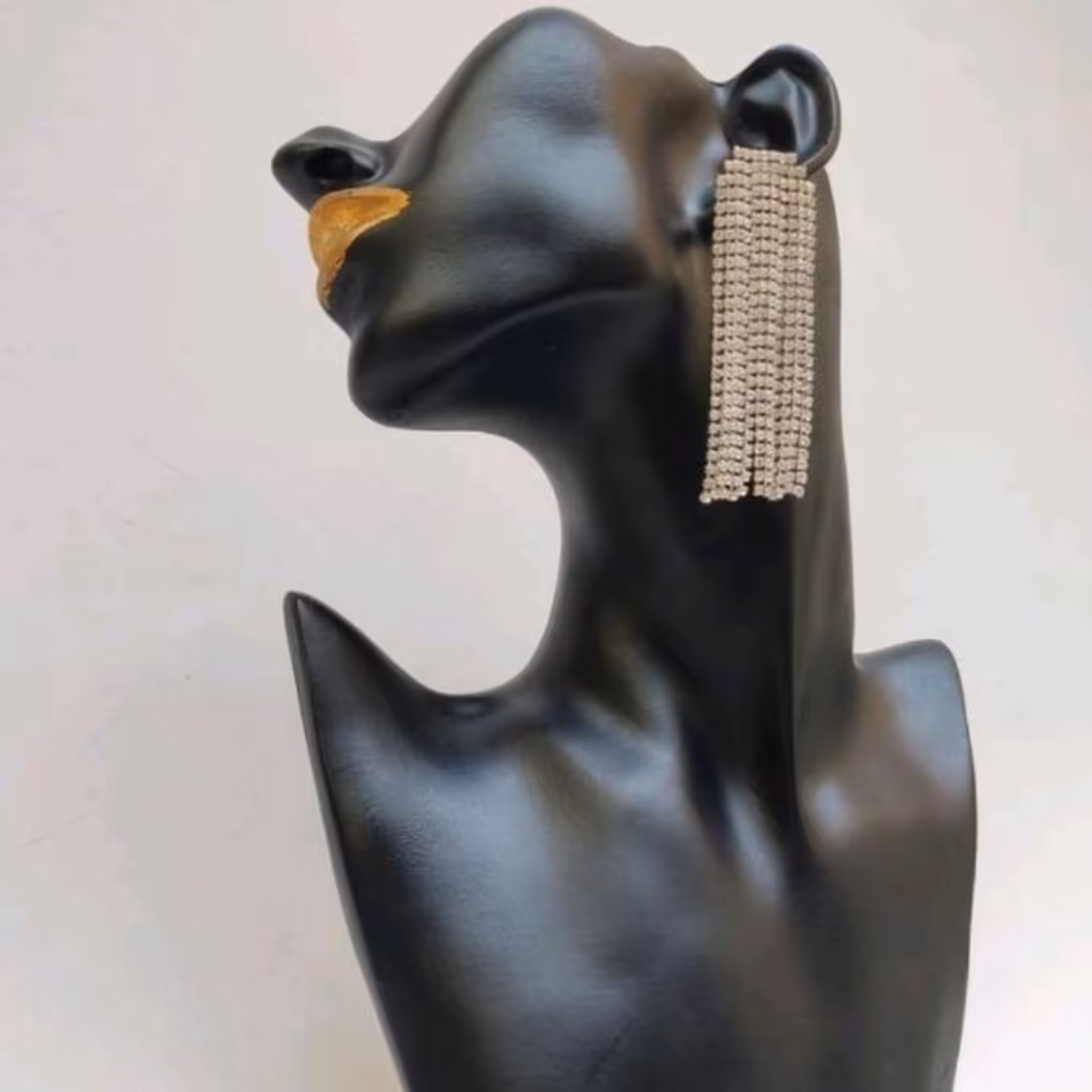 گوشواره کریستال نگین مستطیل زیورآلات فلزی رنگ ثابت نقره ای رنگ اکسسوری زنانه