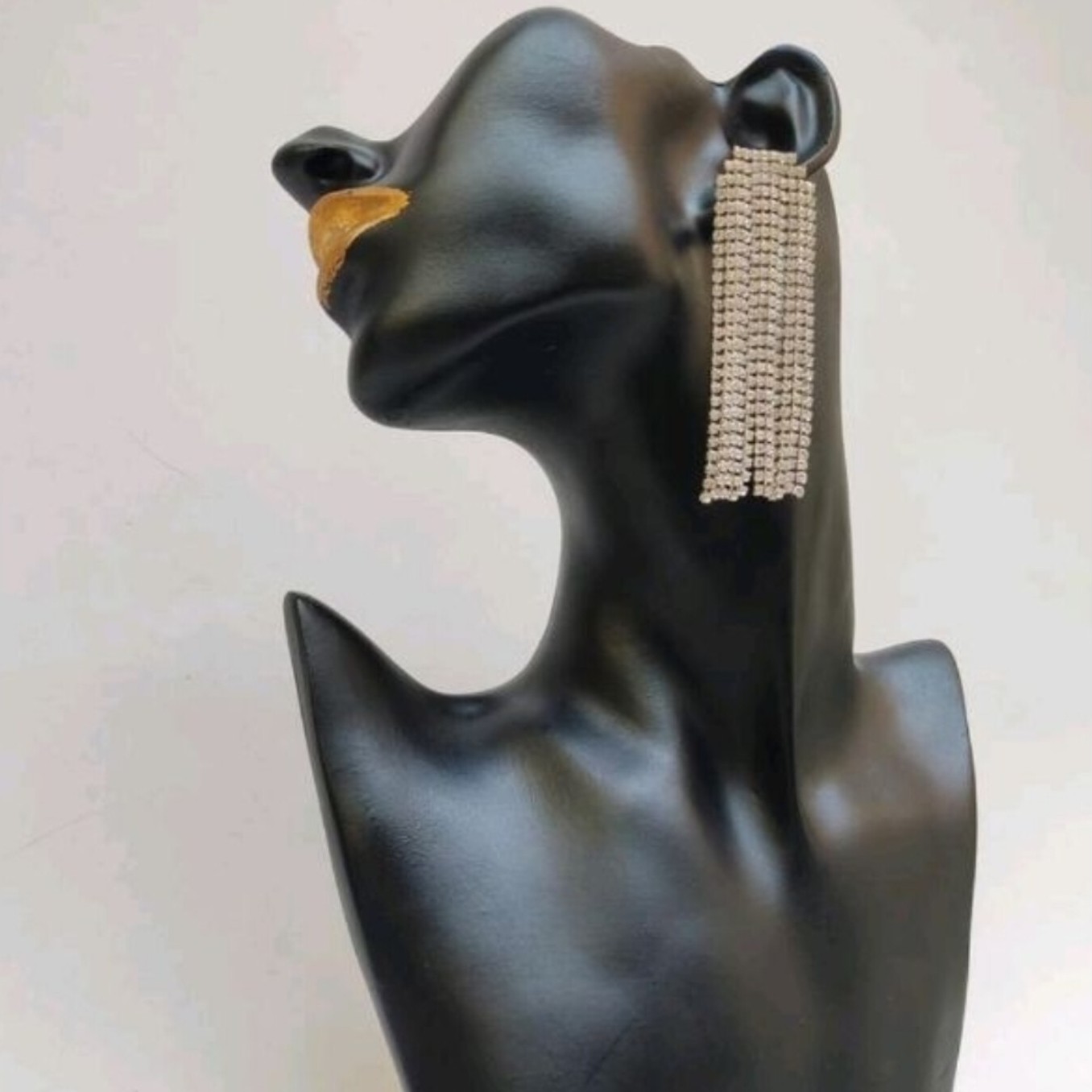 گوشواره کریستال نگین مستطیل زیورآلات فلزی رنگ ثابت نقره ای رنگ اکسسوری زنانه