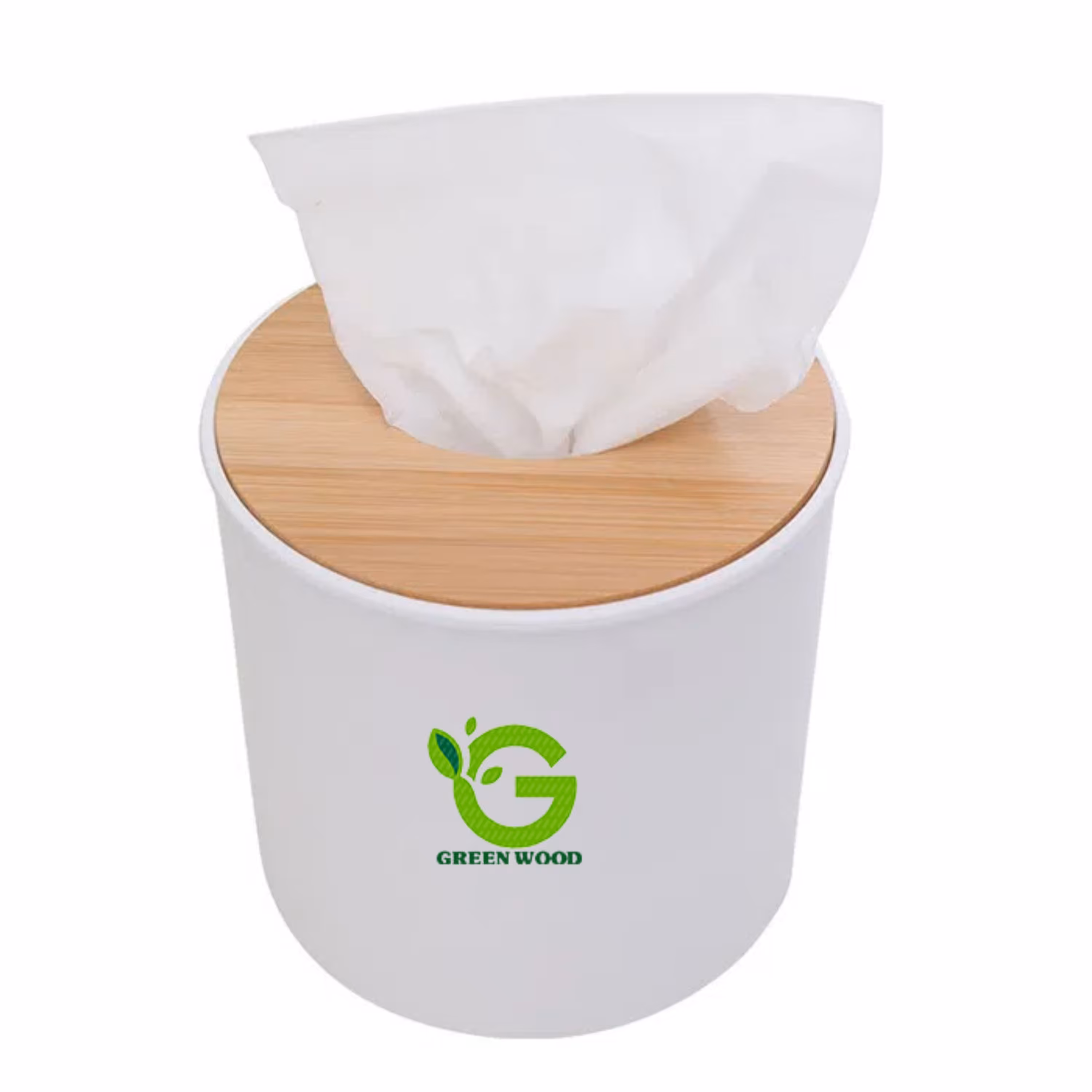 جا دستمال کاغذی،جعبه دستمال کاغذی رومیزی گرد درب بامبو کد Gw50303001