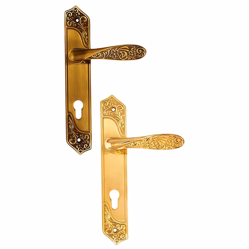 دستگیره در پلاک مدل AK 24 سویچی رنگ طلایی بسته 2 عددی