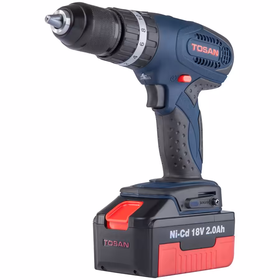 دریل پیچ گوشتی چکشی شارژی دو دور حرفه ای 18 ولتی توسن مدل 9926SC