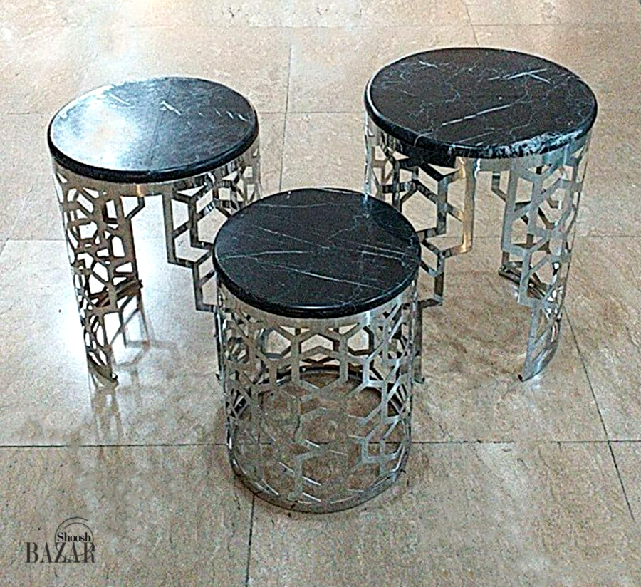 میز جلو مبلی سنگ و فلز مربع کد 06