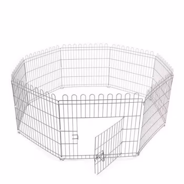 پارک سگ و گربه آبکاری کروم ( طرح استیل ) ارتفاع 60در60 (8تیکه)