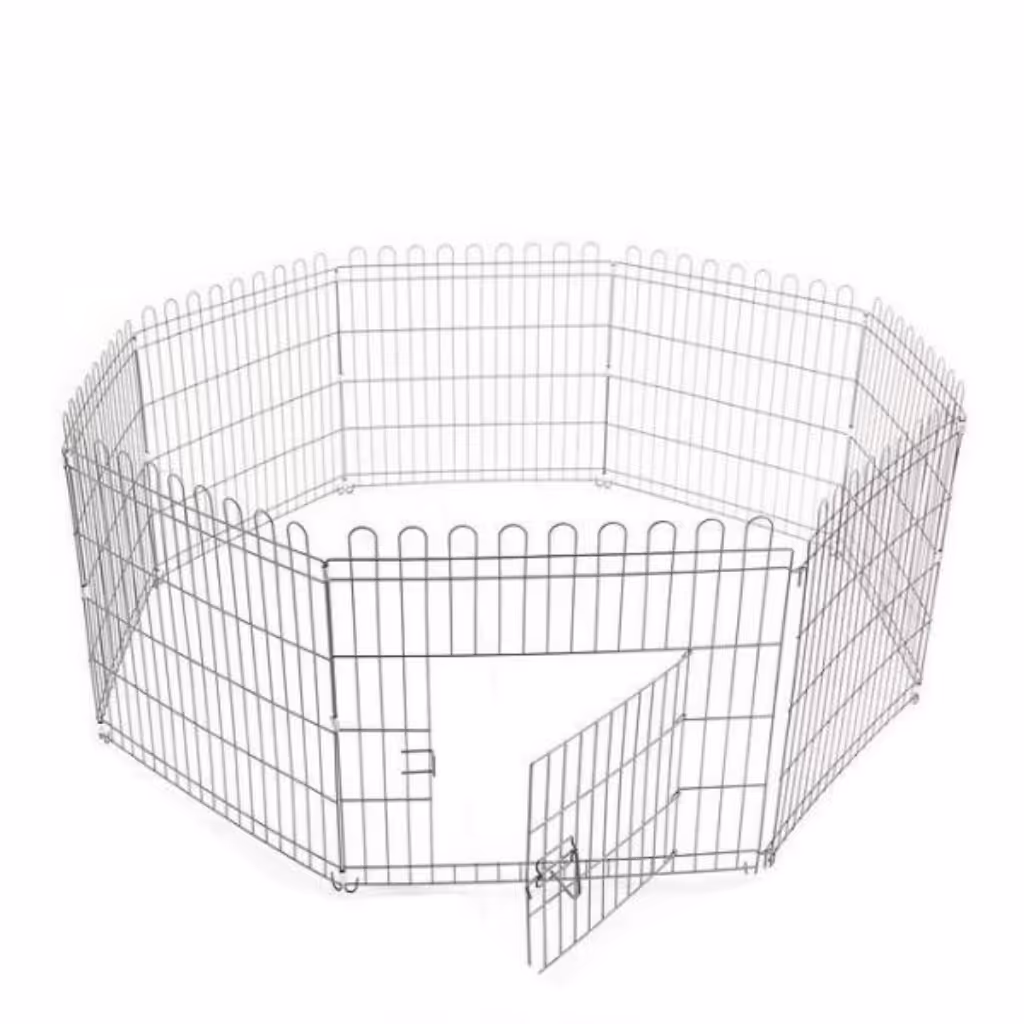 پارک سگ و گربه آبکاری کروم ( طرح استیل ) ارتفاع 60در60 (8تیکه)