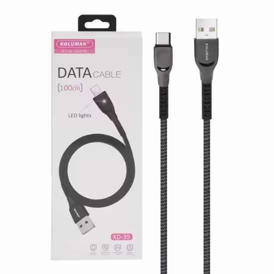 کابل تبدیل USB به USB-C کلومن مدل KD-39 طول 1 متر