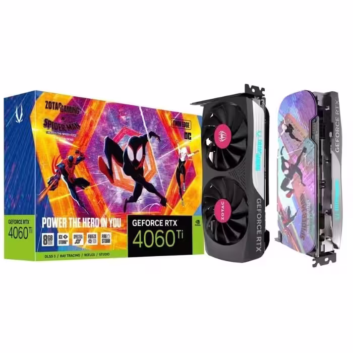 کارت گرافیک گیمینگ زوتک مدل RTX 4060 Ti OC Twin Edge Spider-Man Gaming 8GB