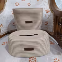 سطل و جادستمال کاغذی قیطان مغزدار با ایستایی بالا و قابل شستشو به رنگ کنفی