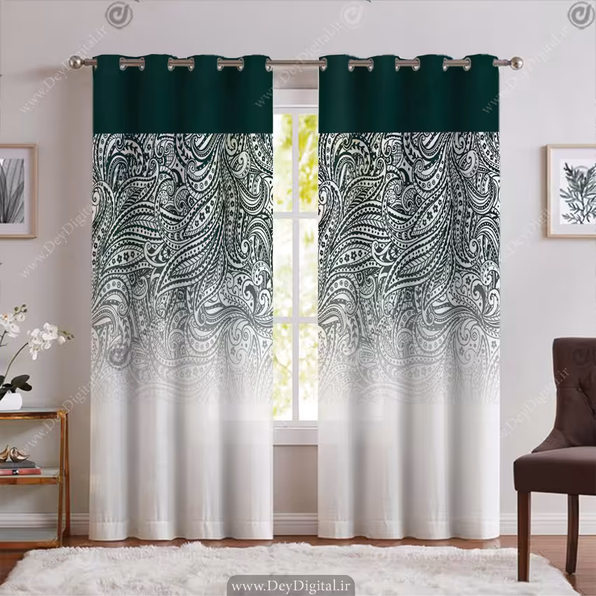 پرده پانچ چاپی طرح ساده کد SA-2920