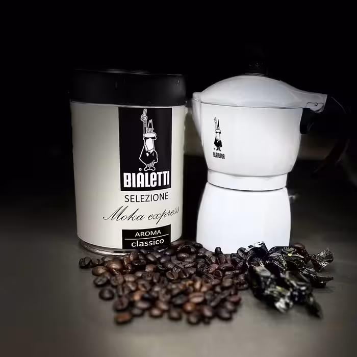 قهوه دان بیالتی-Bialettiآروما کلاسیکو  رست مدیوم 50 روبستا - 50عربیکا قوطی 250 گرمی.  غیر اصل