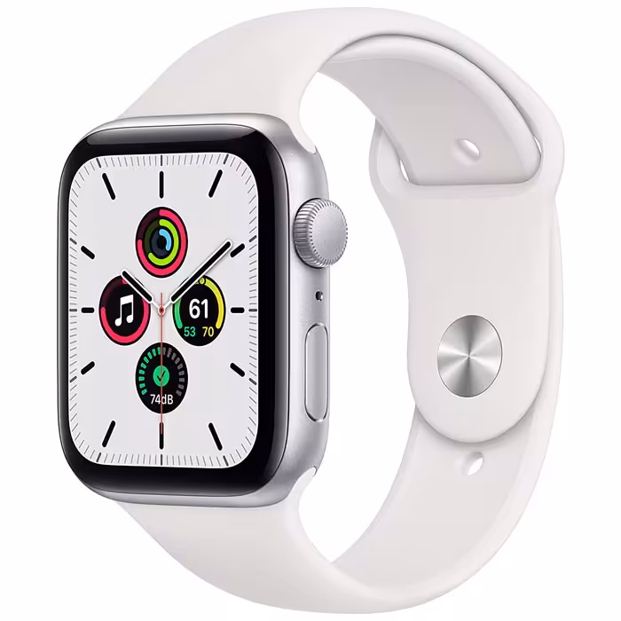 ساعت هوشمند اپل واچ سری SE سایز 40میلی‌متری مدل Apple Watch SE GPS 40mm Silver Aluminium Case with White Sport Band