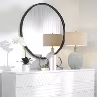 آینه الف مدل گرد فلزی طرح ظریف F-70