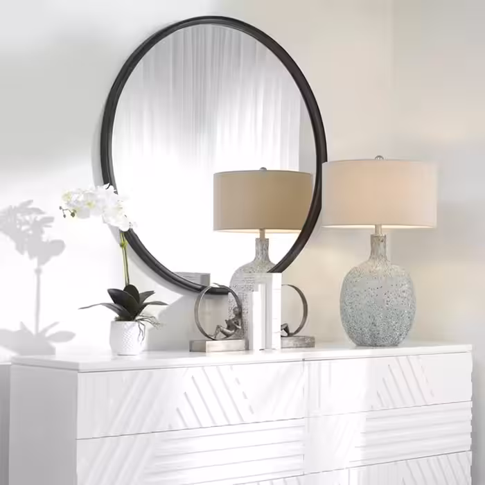 آینه الف مدل گرد فلزی طرح ظریف F-70