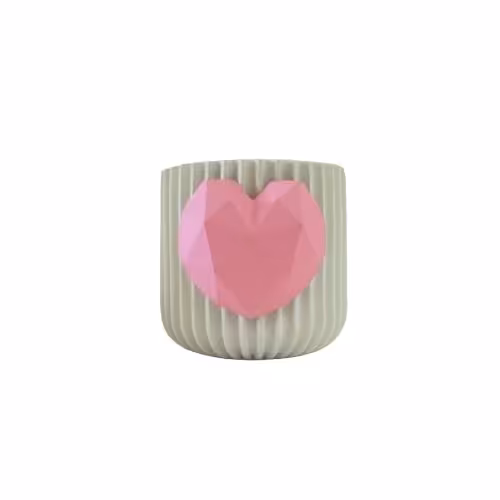 گلدان بتنی طرح شیاری مدل قلب لگاریتمی