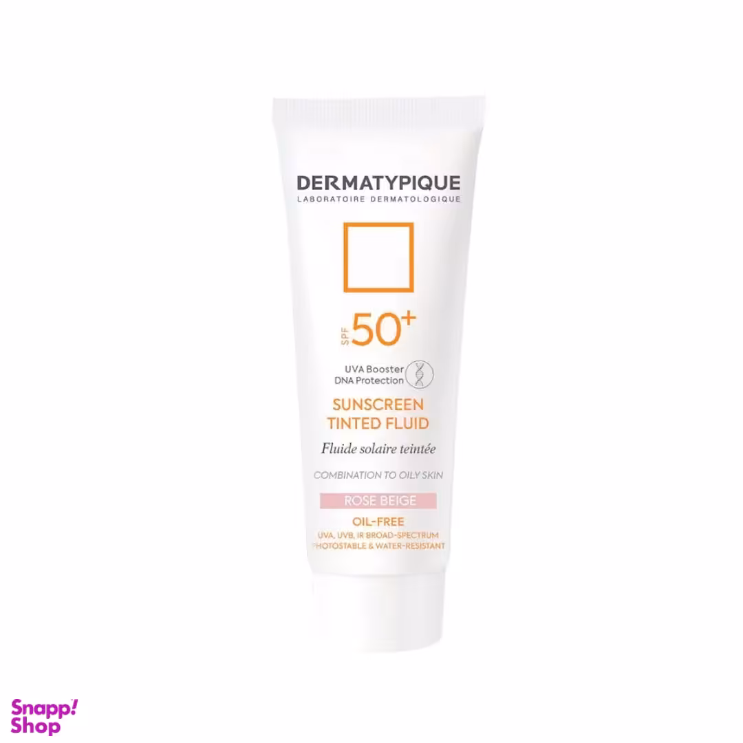 ضد آفتاب رنگی درماتیپیک (Dermatypique) با spf50 مناسب پوست چرب رنگ رز بژ وزن 50 گرم