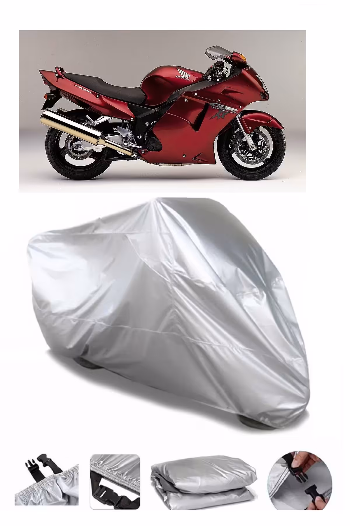 چادر موتورسیکلت HONDA CBR 1100 XX فوق العاده ضخیم موتور سیکلت TARPLENE کیسه عقب بدون پرداخت MotoLion