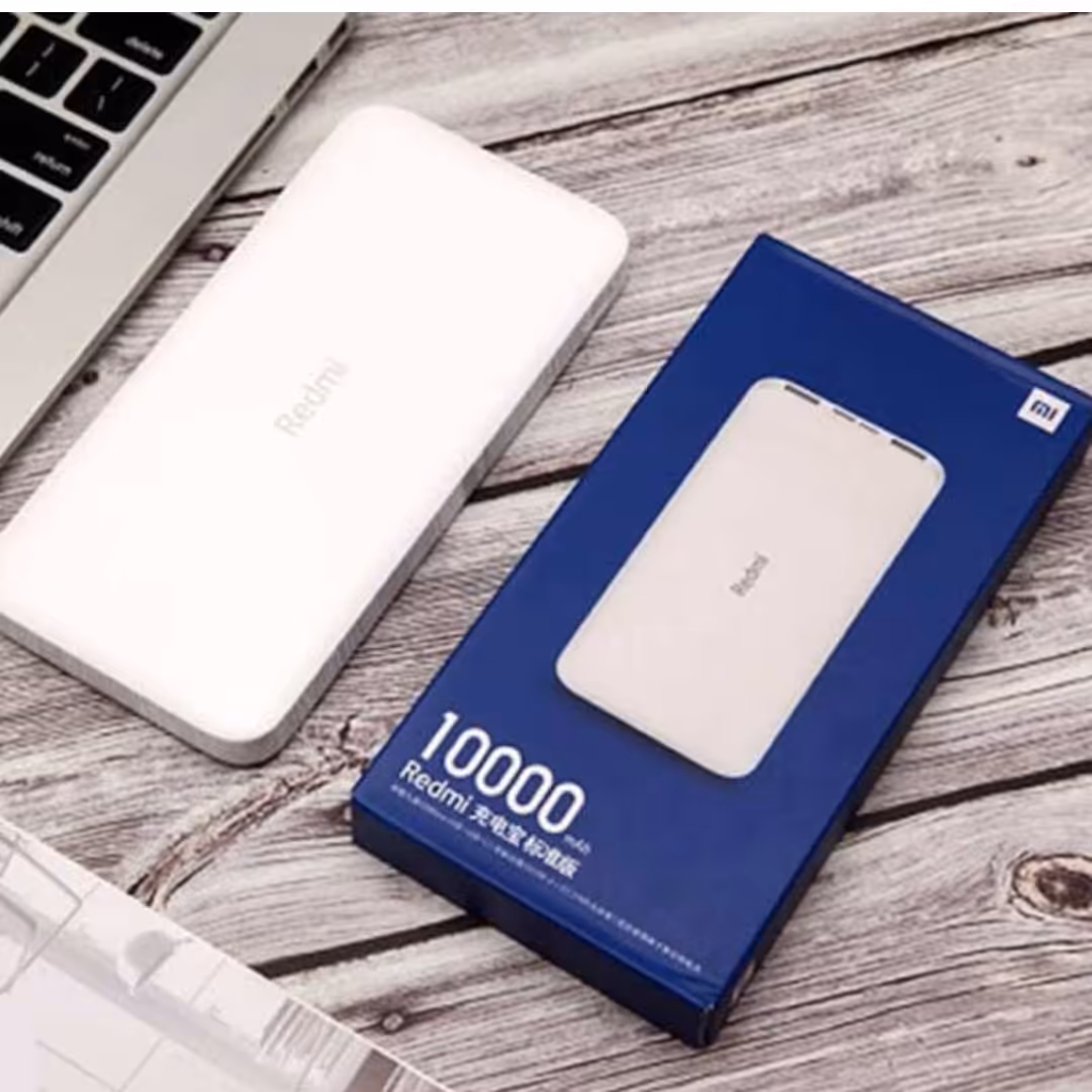 پاور بانک شارژر همراه شیائومی مدل Redmi ظرفیت 10000 میلی آمپر ساعت به همراه کابل تبدیلmicro USB