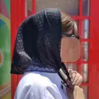 مینی اسکارف مجلسی دور گان دوزی  شده دو رو میراکل با پارچه تور خال دار وارداتی