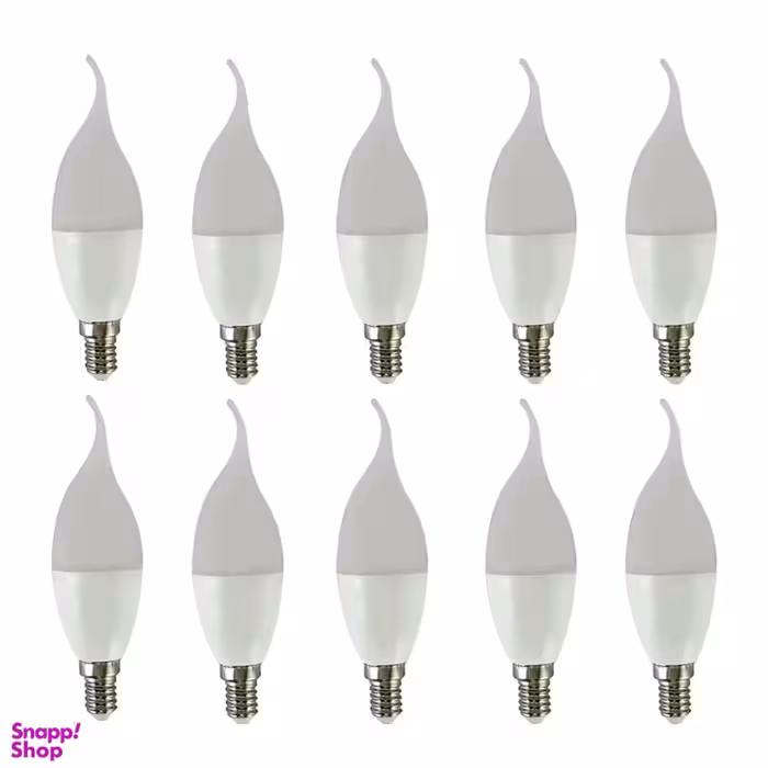 لامپ ال ای دی 7 وات تکتاب مدل اشکی پایه E14 بسته 10 عددی