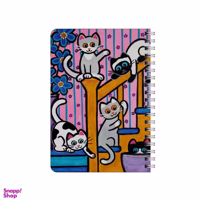 دفترچه یادداشت بامبیلیپ مدل چوبی طرح نردبان و گربه ها کد 3817565
