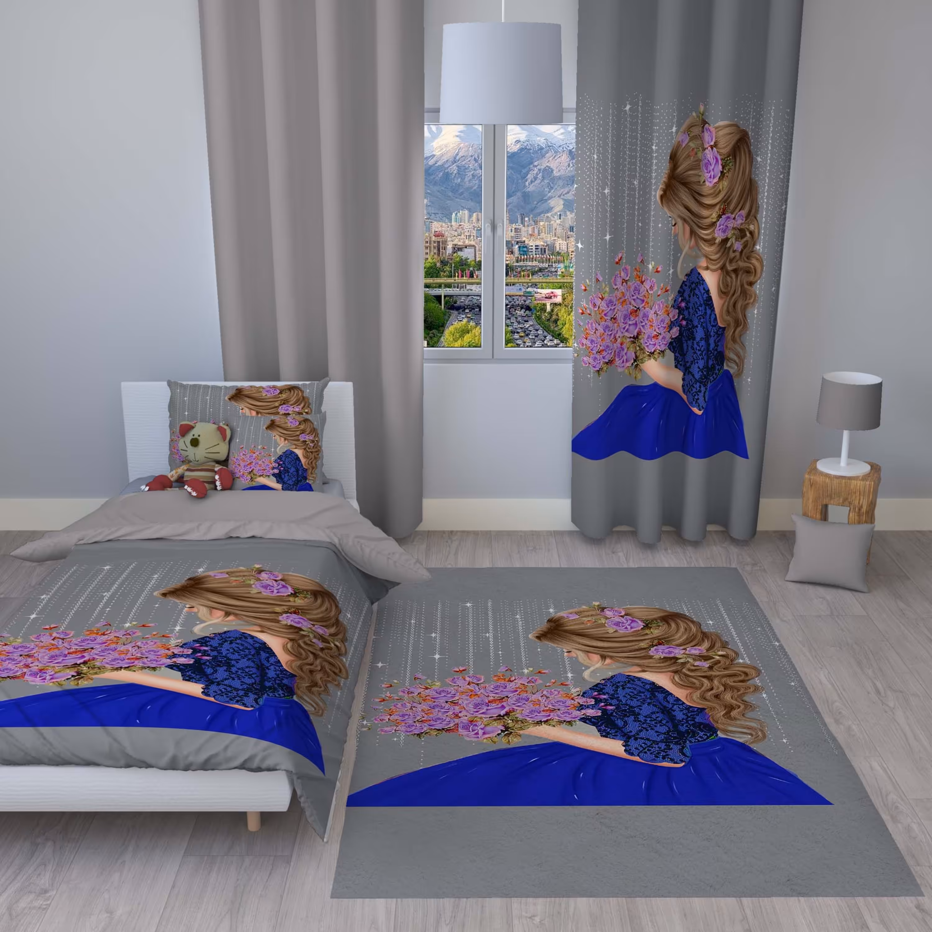 سرویس روتختی مدل 128 یک نفره 4 تکه سایز 140x230