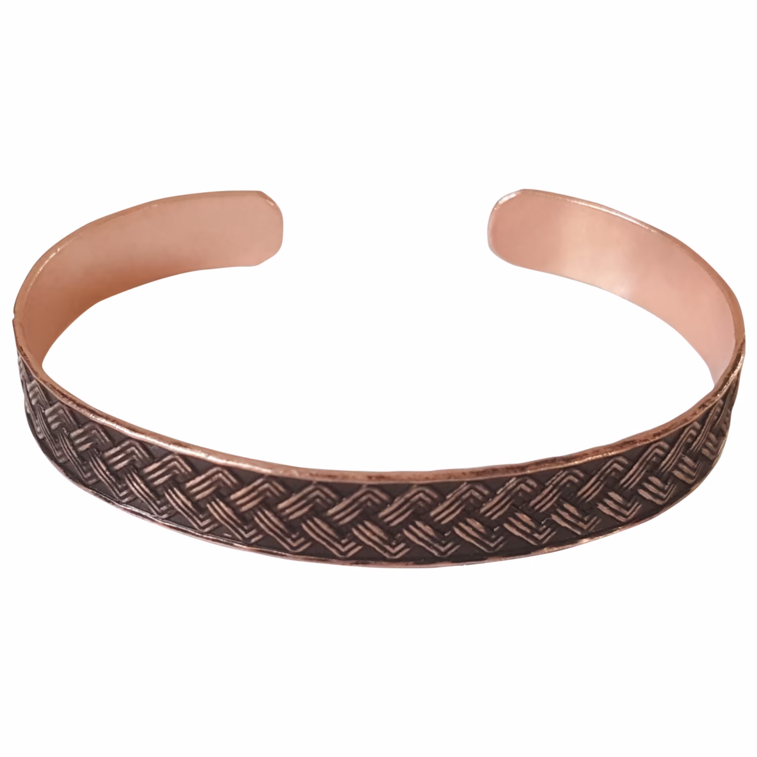 دستبند مسی یک سانتی طرح تار و پود کد JW47