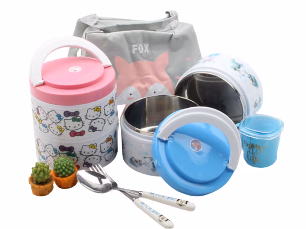 ظرف غذای استیل دو طبقه