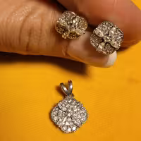 نیم ست جواهر نقره       