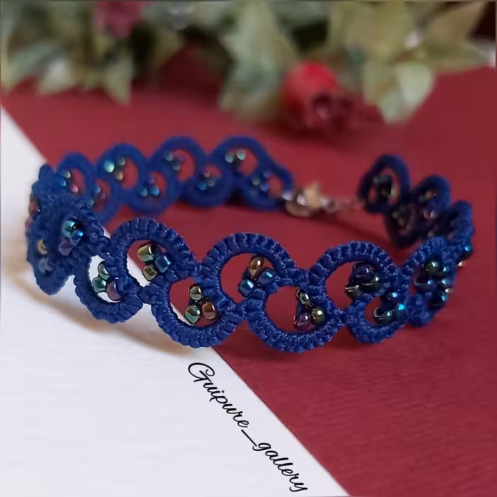 دستبند گیپور دستباف      