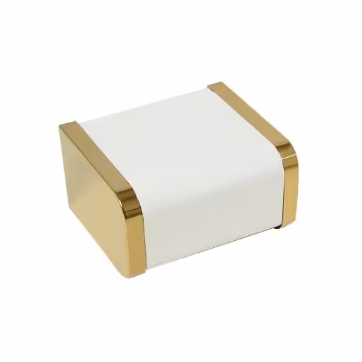 جا دستمال کاوردار  سفید طلایی